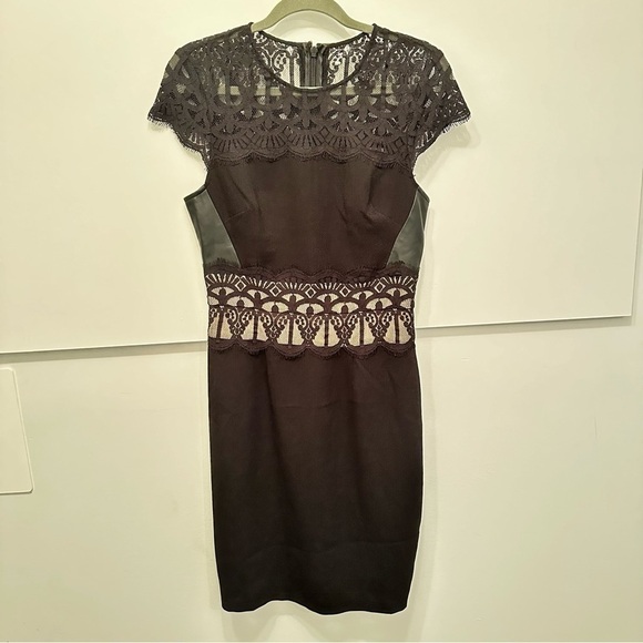 Lipsy black dress with lace details back zipper size 6 - Picture 1 of 11